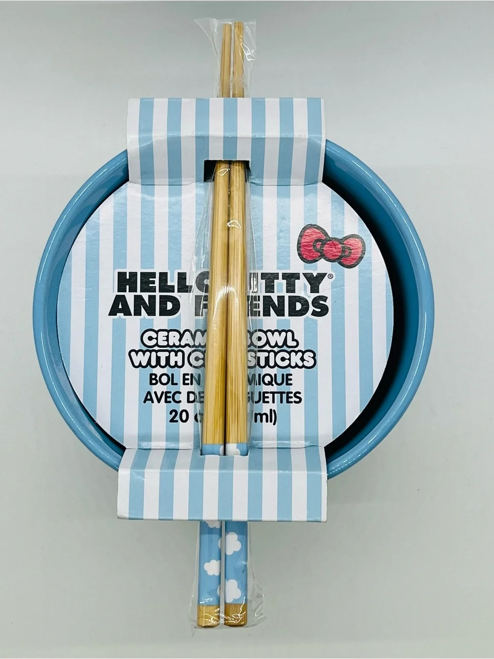 Sanrio Hello Kitty & Friends Ceramic Ramen Bowl With Matching Wooden Chopsticks
